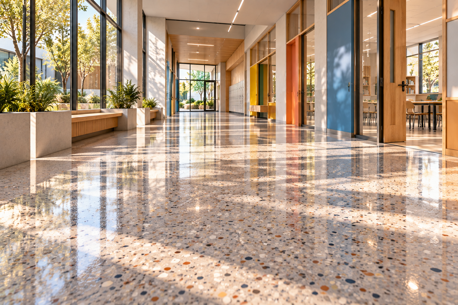 Exterior integrado: Continuidad entre terraza, agua y arquitectura.